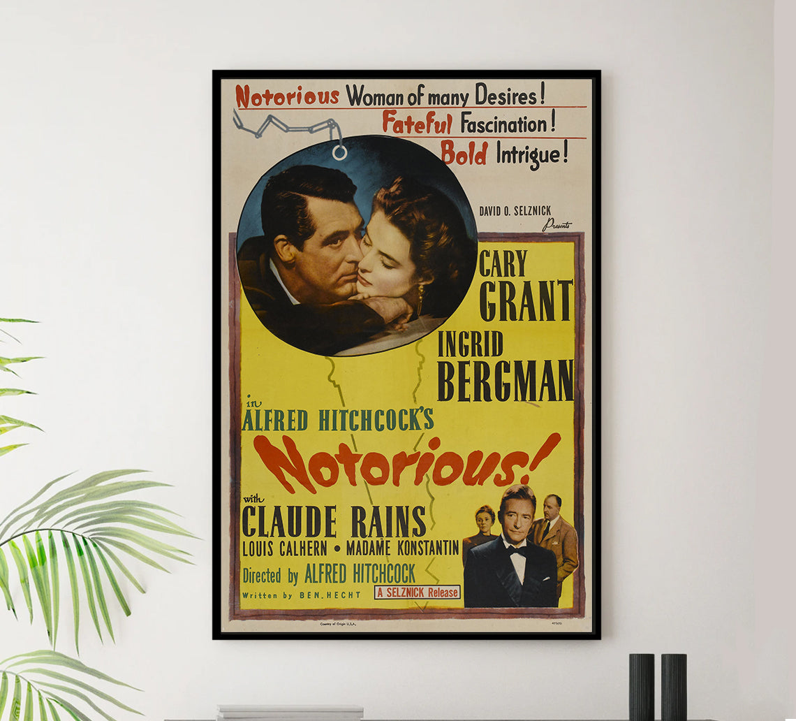 Notorious 1946 - Cary Grant - US(2) - Classic Movie Poster