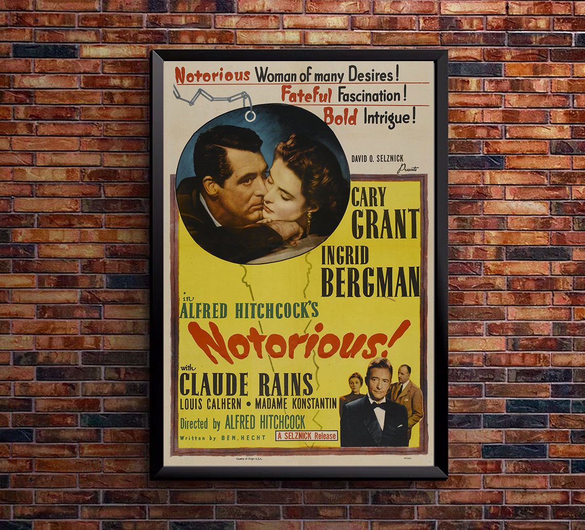 Notorious 1946 - Cary Grant - US(2) - Classic Movie Poster