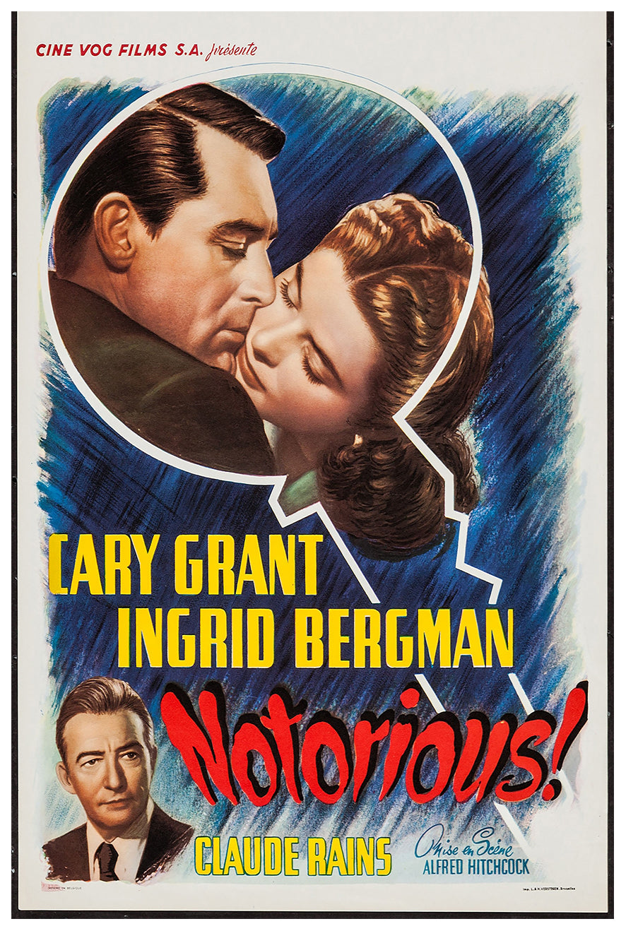 Notorious 1946 - Hitchcock - Belgium - Classic Movie Poster