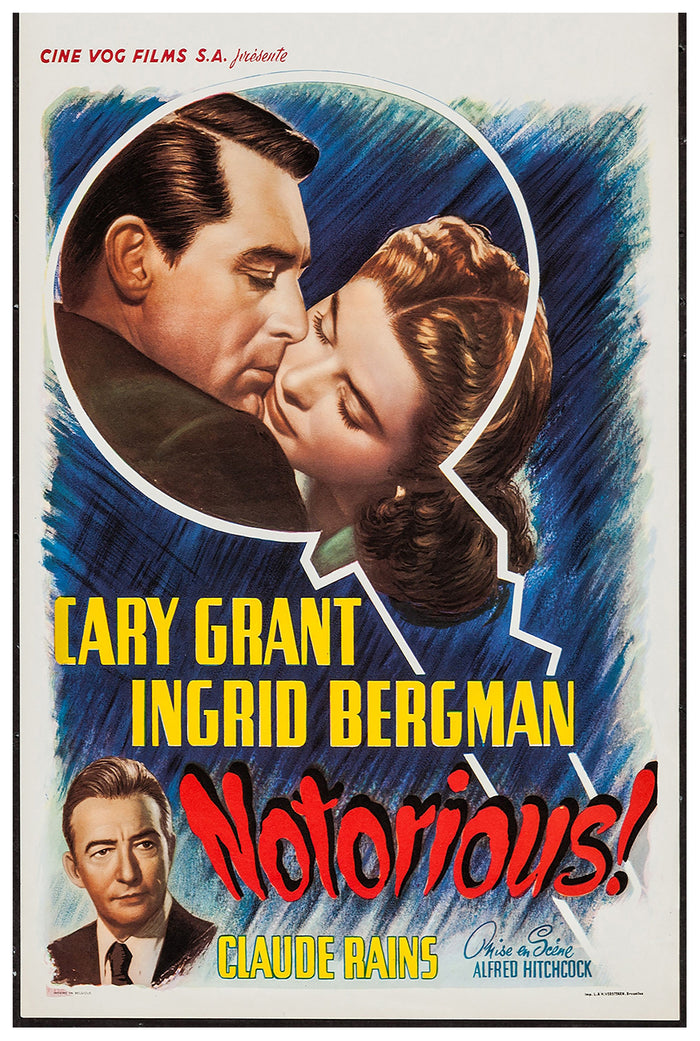 Notorious 1946 - Hitchcock - Belgium - Classic Movie Poster