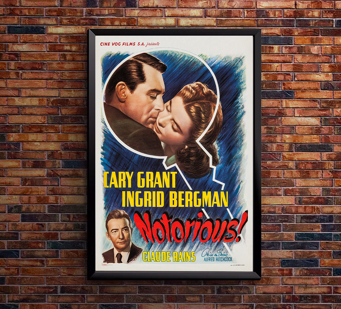 Notorious 1946 - Hitchcock - Belgium - Classic Movie Poster