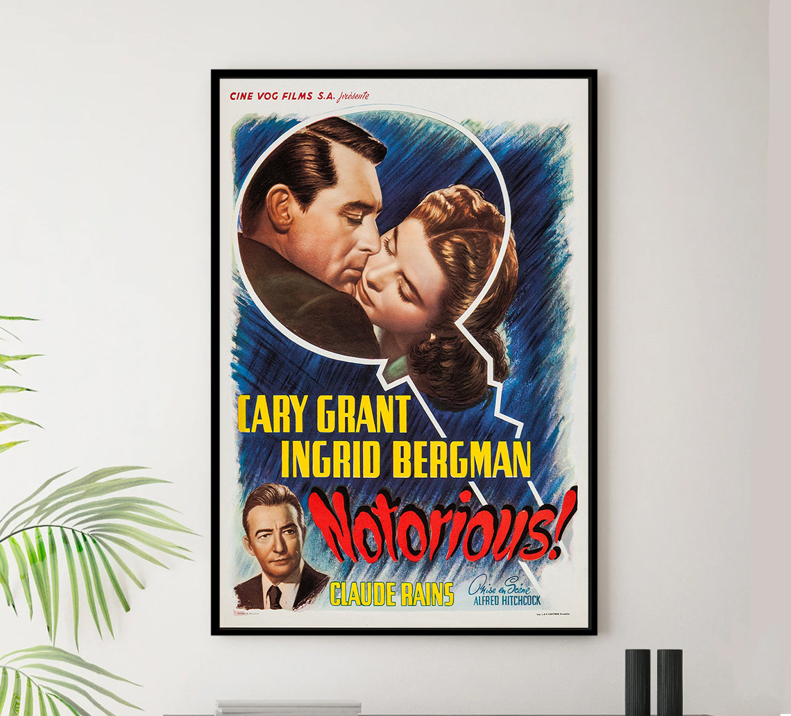 Notorious 1946 - Hitchcock - Belgium - Classic Movie Poster