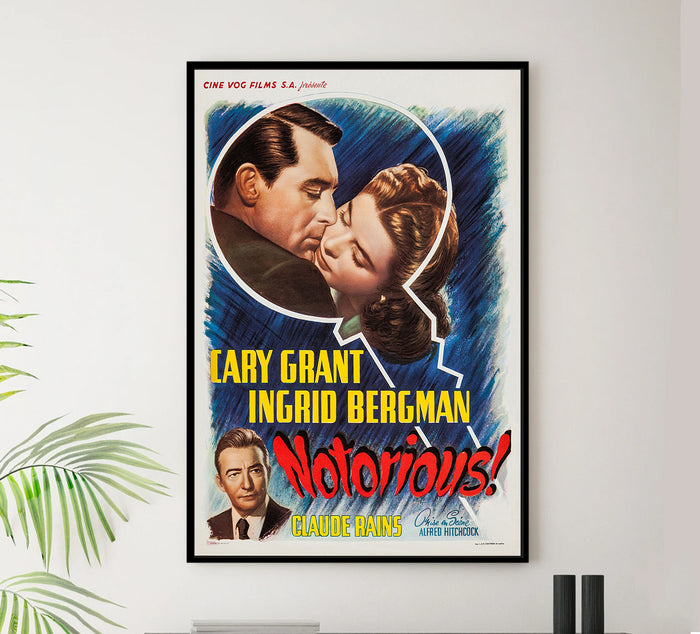 Notorious 1946 - Hitchcock - Belgium - Classic Movie Poster