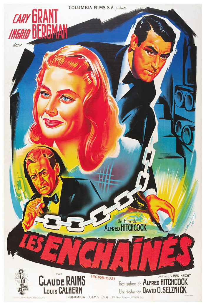 Notorious 1946 - Hitchcock - France (4) - Classic Movie Poster