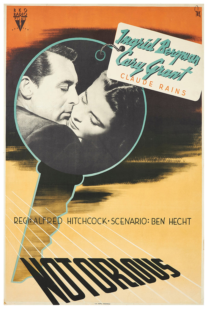 Notorious 1946 - Hitchcock - Sweden (2) - Classic Movie Poster