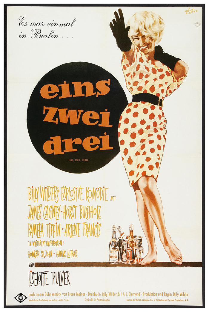One, Two, Three 1961 - James Cagney - Germany - Classic Movie Poster