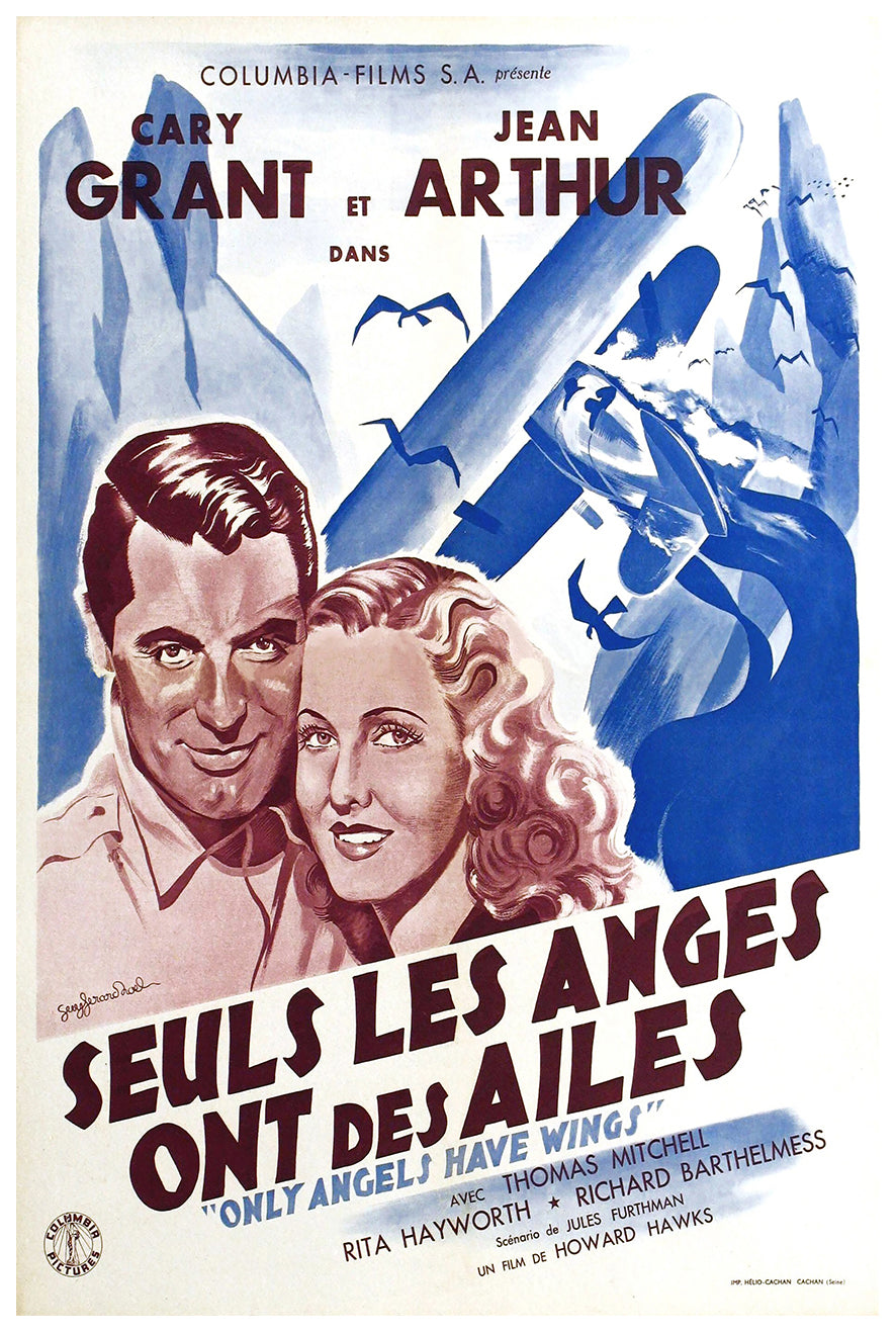 Only Angels Have Wings 1939 - Cary Grant - France - Classic Movie Poster