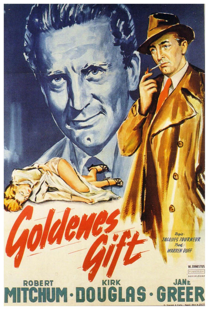 Out of the Past 1947 - German - Robert Mitchum - Vintage Classic Movie Poster