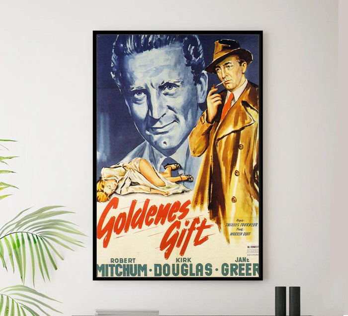 Out of the Past 1947 - German - Robert Mitchum - Vintage Classic Movie Poster