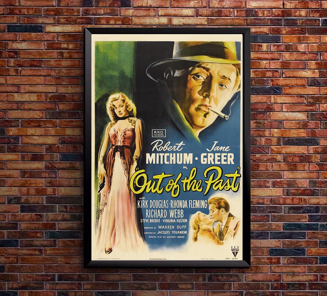 Out of the Past 1947 - Robert Mitchum - Vintage Classic Movie Poster