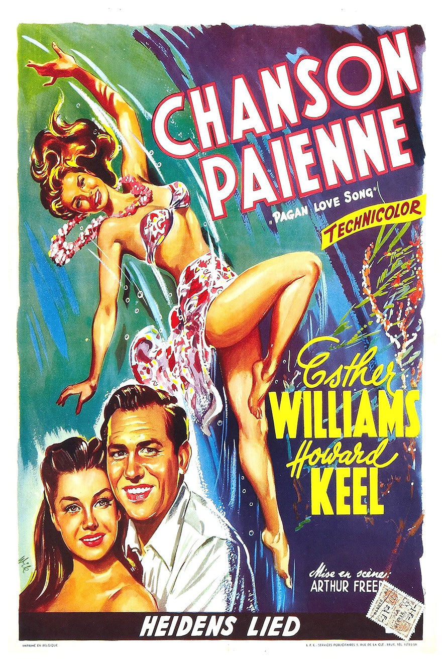 Pagan Love Song 1950 - Esther Williams - Belgium - Classic Movie Poster