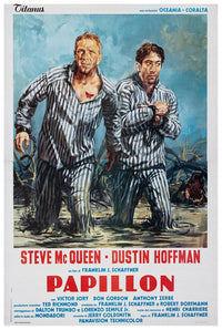Papillon 1973 - Italian - Steve McQueen - Vintage Classic Movie Poster