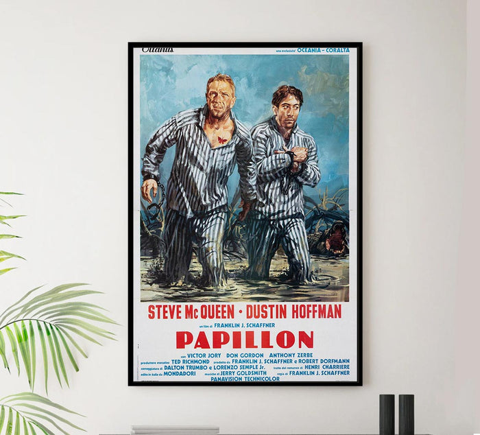 Papillon 1973 - Italian - Steve McQueen - Vintage Classic Movie Poster