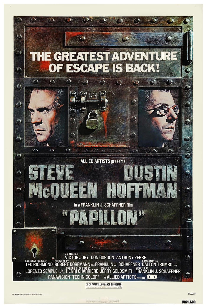 Papillon 1973 - Steve McQueen - Vintage Classic Movie Poster