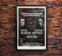 Papillon 1973 - Steve McQueen - Vintage Classic Movie Poster