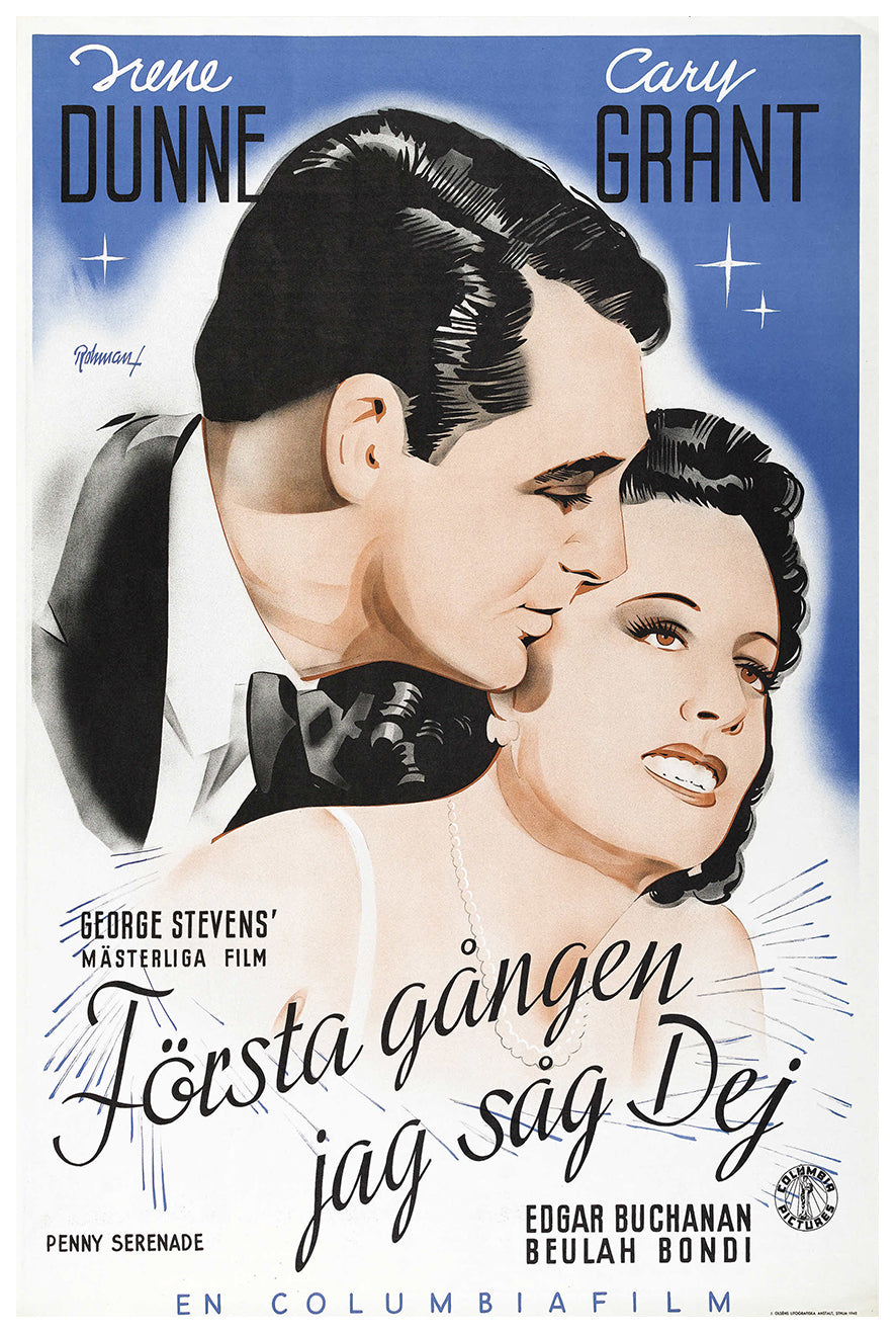 Penny Serenade 1941  - Cary Grant - Sweden - Classic Movie Poster
