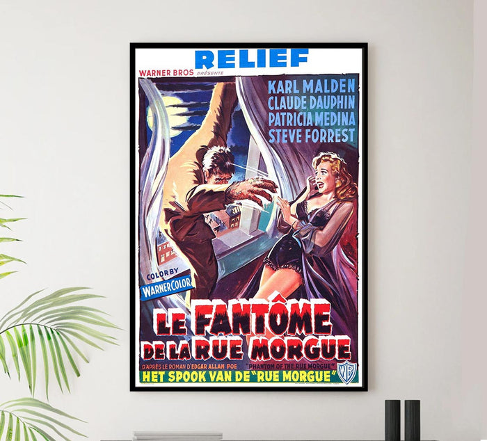 Phantom of the Rue Morgue 1954  - Belgium - Vintage Horror Classic Movie Poster