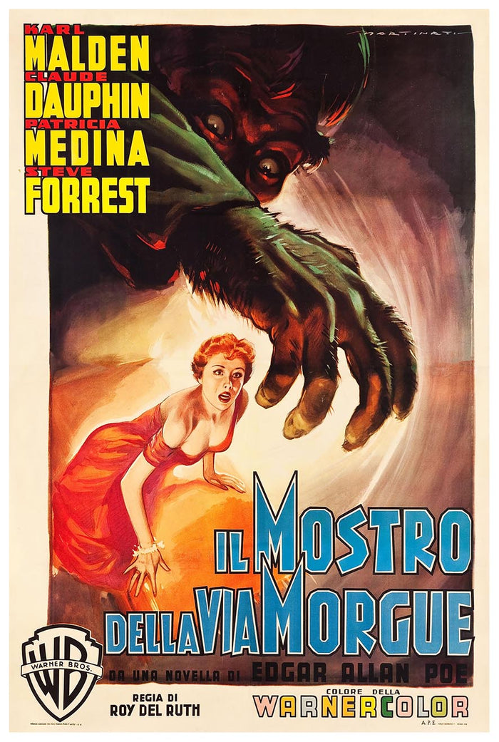 Phantom of the Rue Morgue 1954 - Italian - Vintage Horror Classic Movie Poster