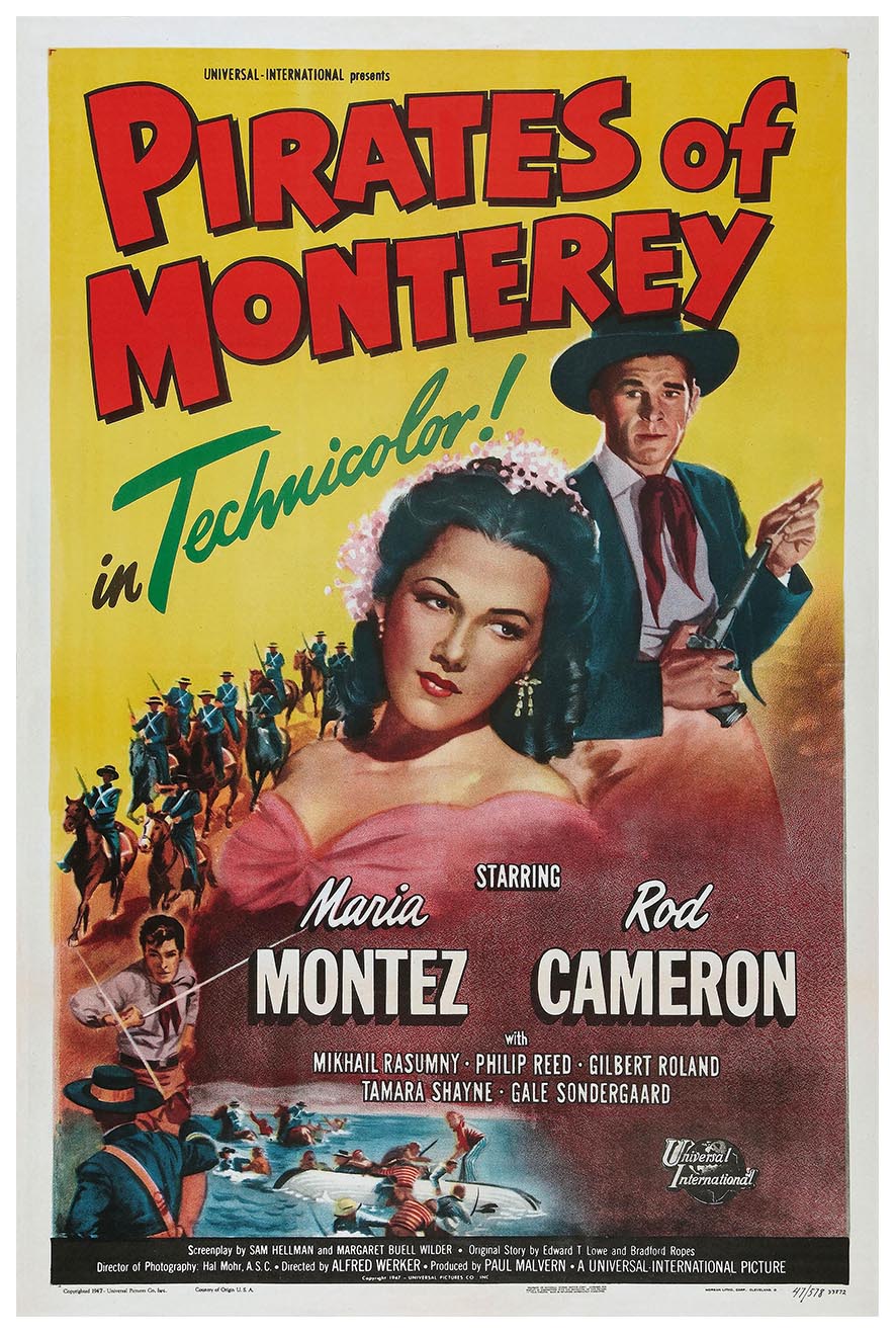 Pirates of Monterey 1947 - Maria Montez - Vintage Pirate Classic Movie Poster