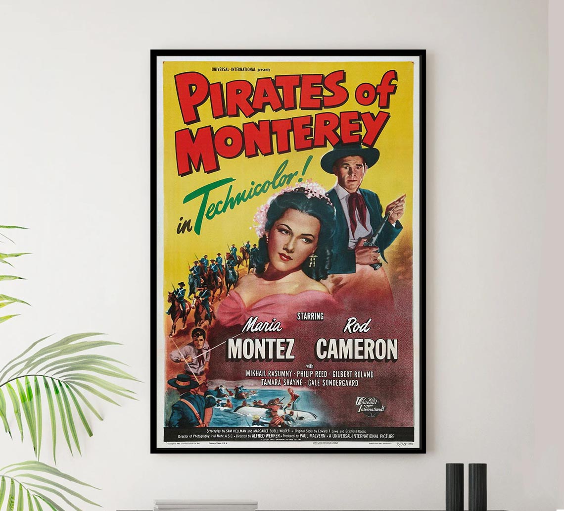 Pirates of Monterey 1947 - Maria Montez - Vintage Pirate Classic Movie Poster