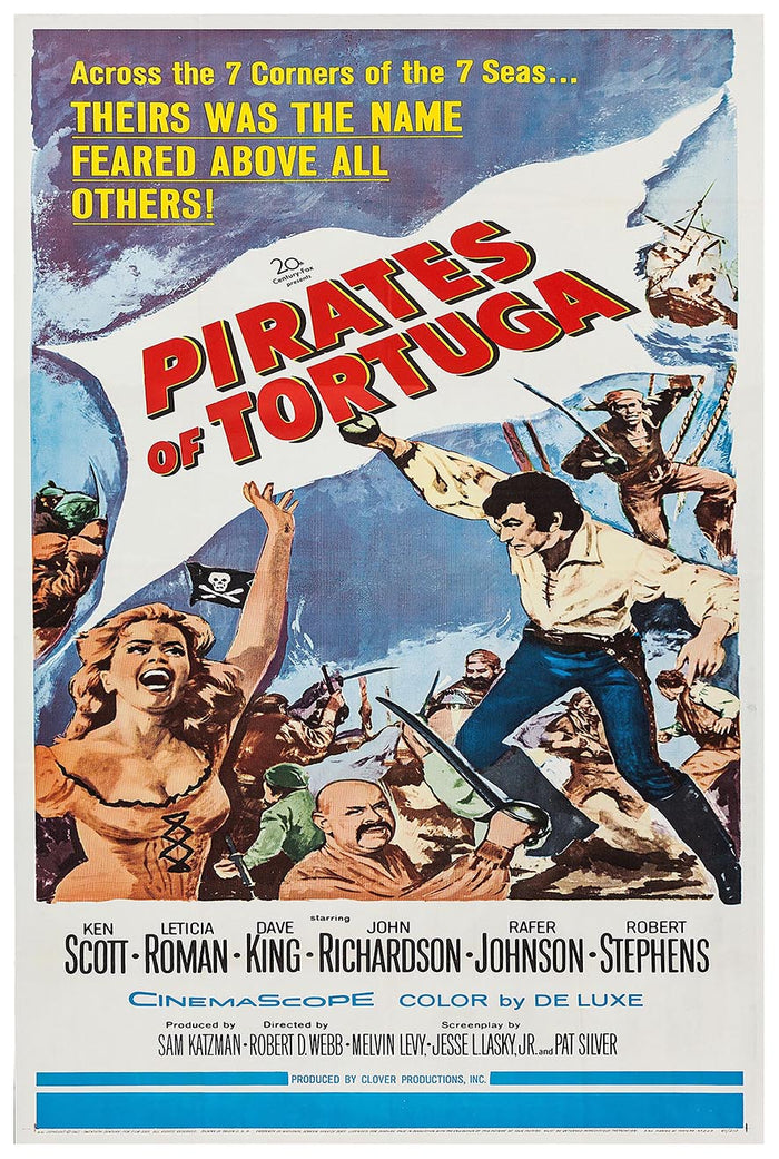 Pirates of Tortuga 1961 - Vintage Pirate Classic Movie Poster