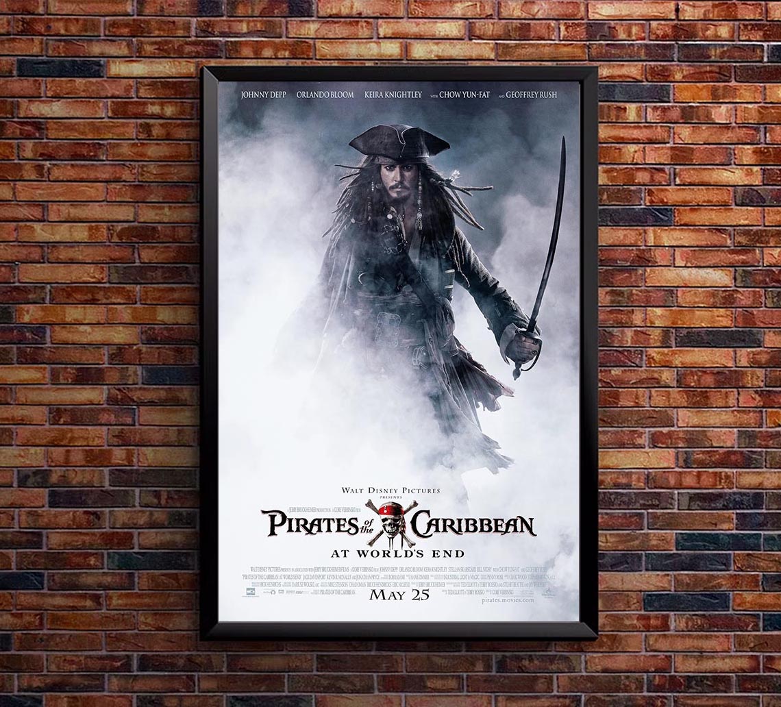 Pirates of the Caribbean At World's End 2007 - Vintage Pirate Classic Movie Poster