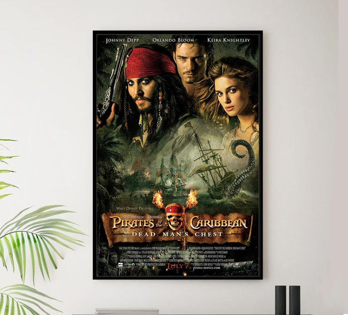 Pirates of the Caribbean Dead Man's Chest 2006 - Vintage Pirate Classic Movie Poster