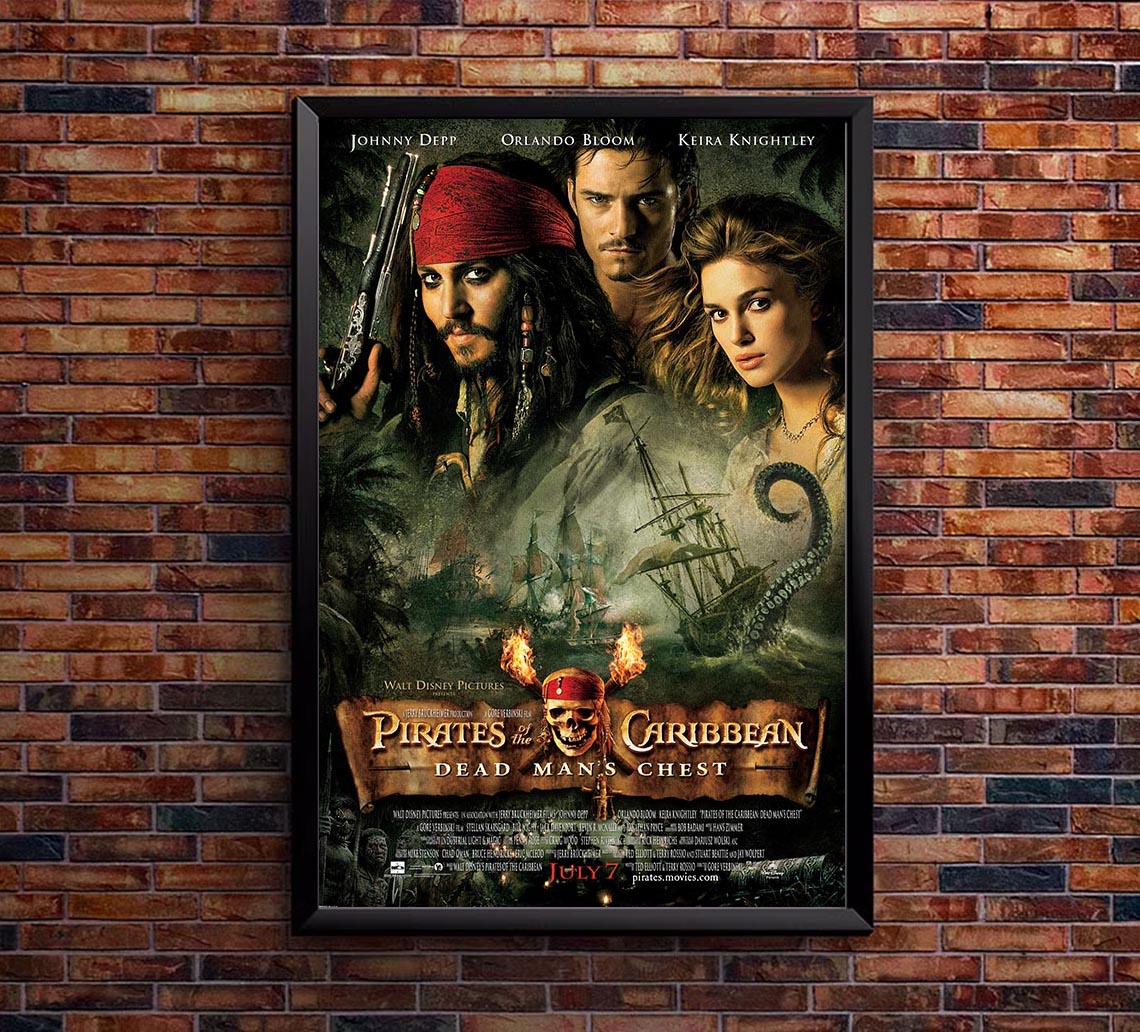 Pirates of the Caribbean Dead Man's Chest 2006 - Vintage Pirate Classic Movie Poster
