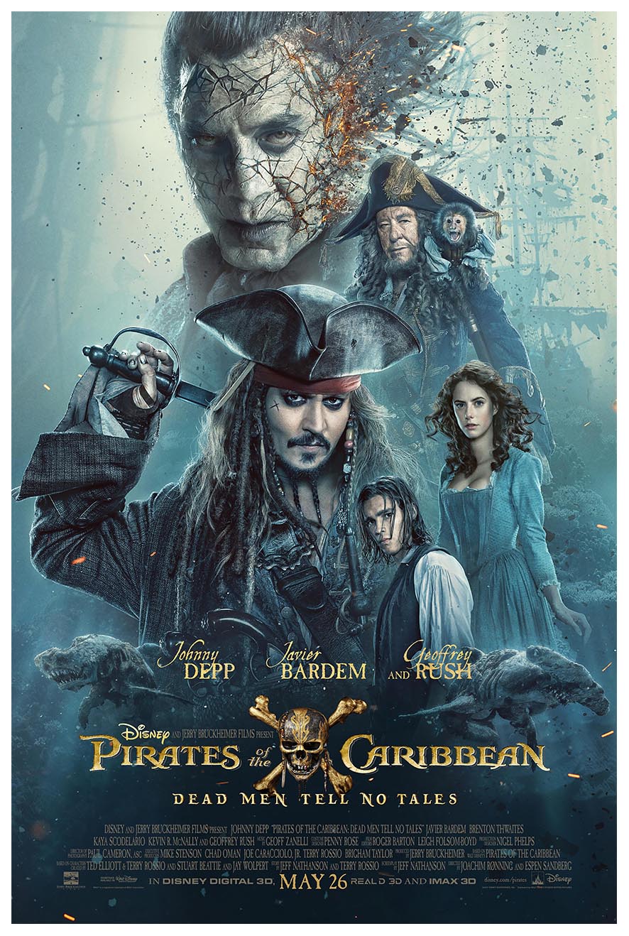 Pirates of the Caribbean Dead Men Tell No Tales 2017 - Vintage Pirate Classic Movie Poster