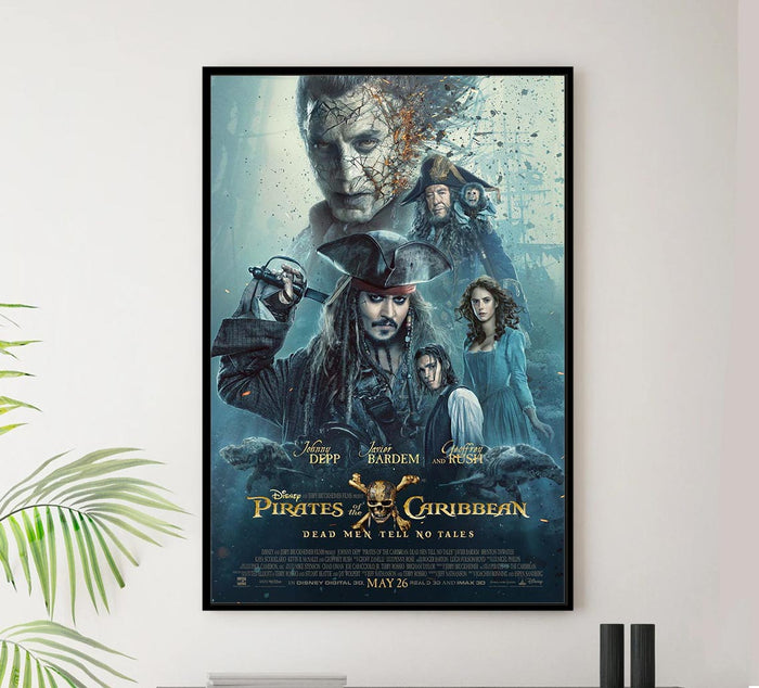 Pirates of the Caribbean Dead Men Tell No Tales 2017 - Vintage Pirate Classic Movie Poster