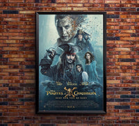 Pirates of the Caribbean Dead Men Tell No Tales 2017 - Vintage Pirate Classic Movie Poster