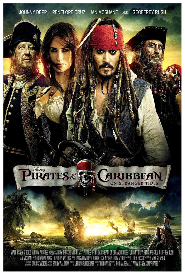 Pirates of the Caribbean On Stranger Tides 2011 - Vintage Pirate Classic Movie Poster