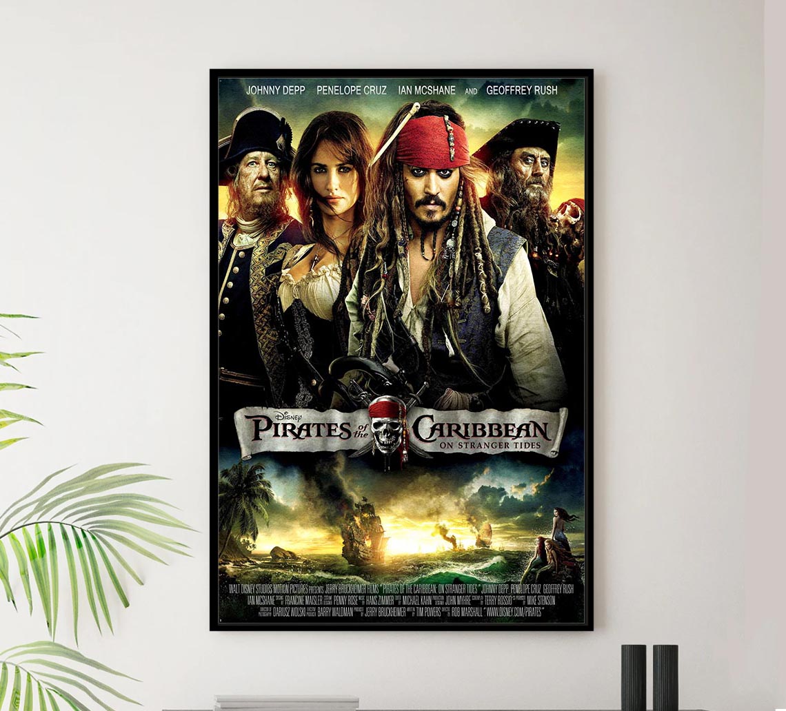 Pirates of the Caribbean On Stranger Tides 2011 - Vintage Pirate Classic Movie Poster