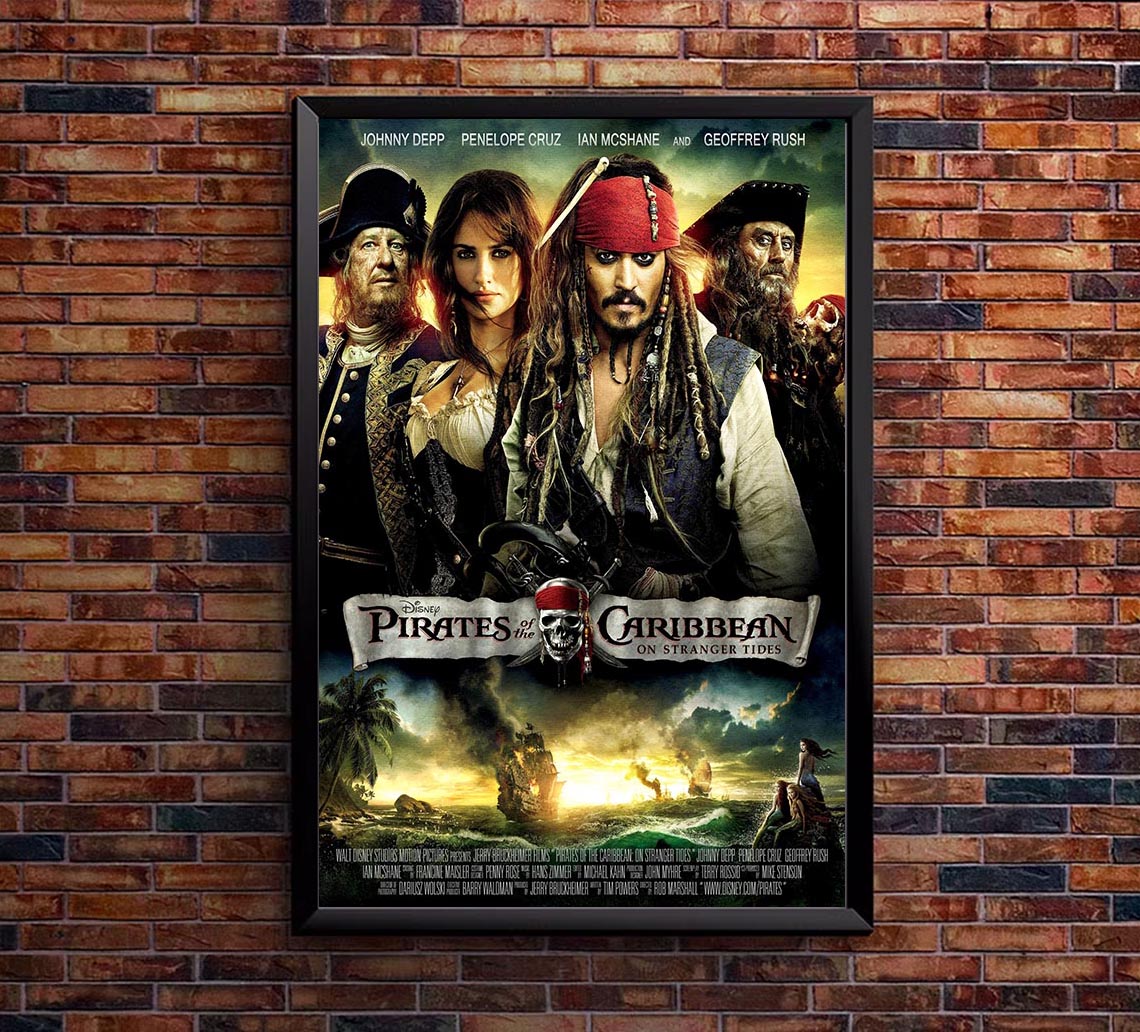 Pirates of the Caribbean On Stranger Tides 2011 - Vintage Pirate Classic Movie Poster