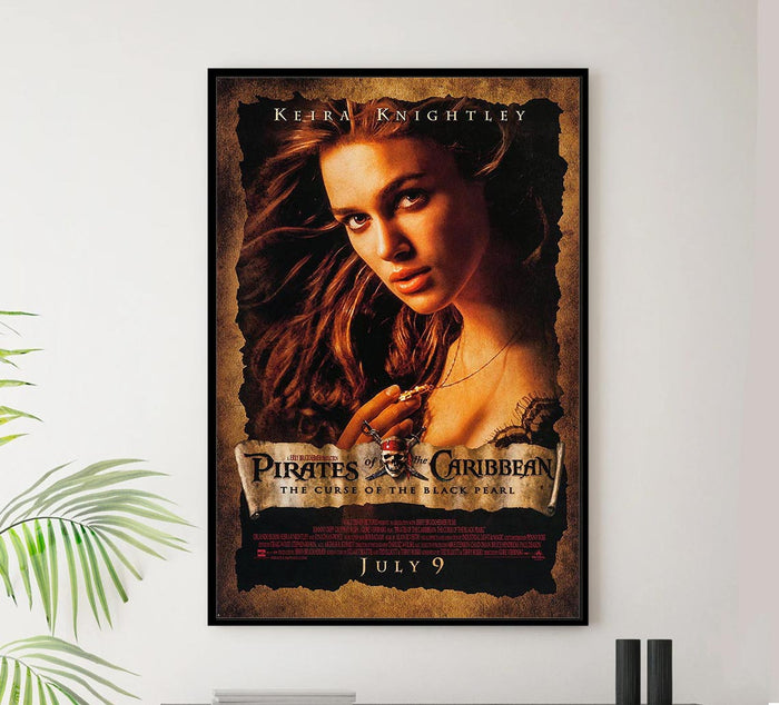 Pirates of the Caribbean The Curse of the Black Pearl 2003 - Keira Knightley - Vintage Pirate Classic Movie Poster