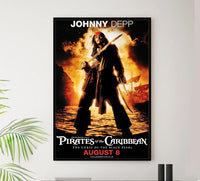 Pirates of the Caribbean The Curse of the Black Pearl 2003 v3 - Vintage Pirate Classic Movie Poster