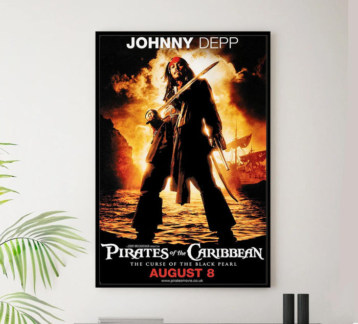 Pirates of the Caribbean The Curse of the Black Pearl 2003 v3 - Vintage Pirate Classic Movie Poster