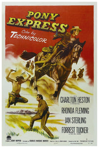 Pony Express 1953 - Charlton Heston - Vintage Classic Movie Poster