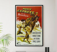 Pony Express 1953 - Charlton Heston - Vintage Classic Movie Poster