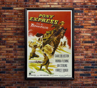 Pony Express 1953 - Charlton Heston - Vintage Classic Movie Poster