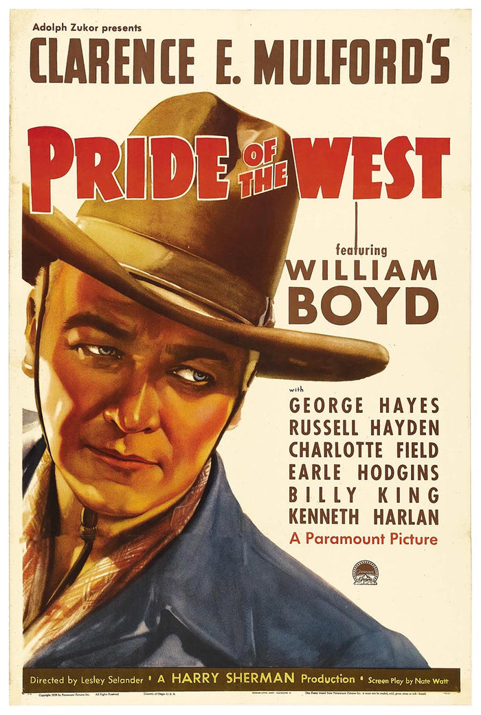 Pride of the West 1938 - William Boyd - Classic Western Movie Poster