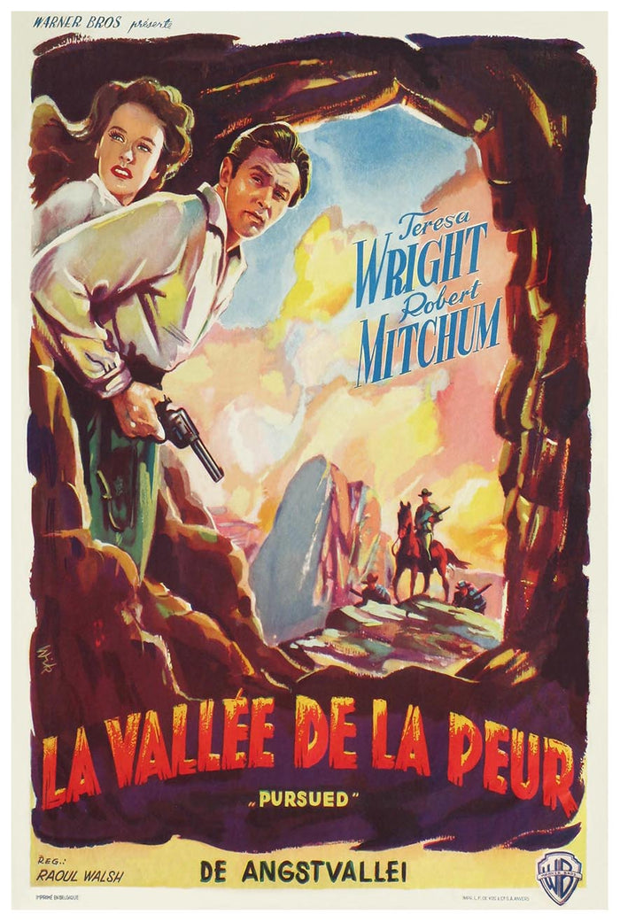 Pursued 1947 - Robert Mitchum - Vintage Classic Movie Poster