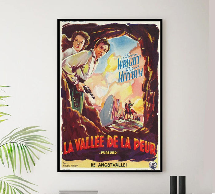 Pursued 1947 - Robert Mitchum - Vintage Classic Movie Poster