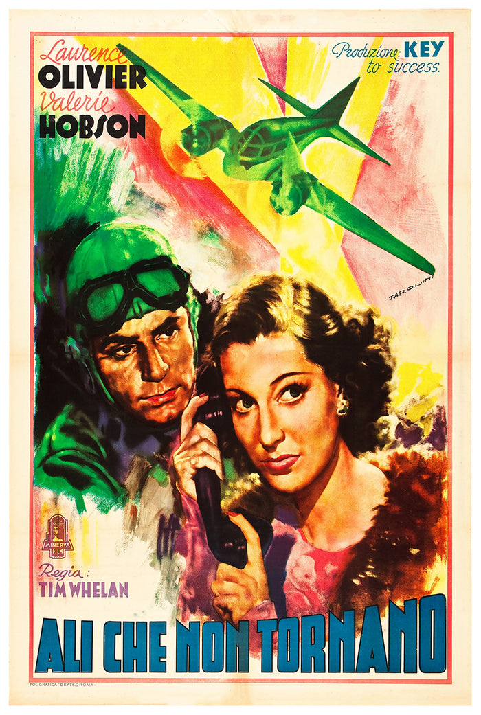 Q Planes 1939 - Laurence Olivier - Italy - Classic Movie Poster