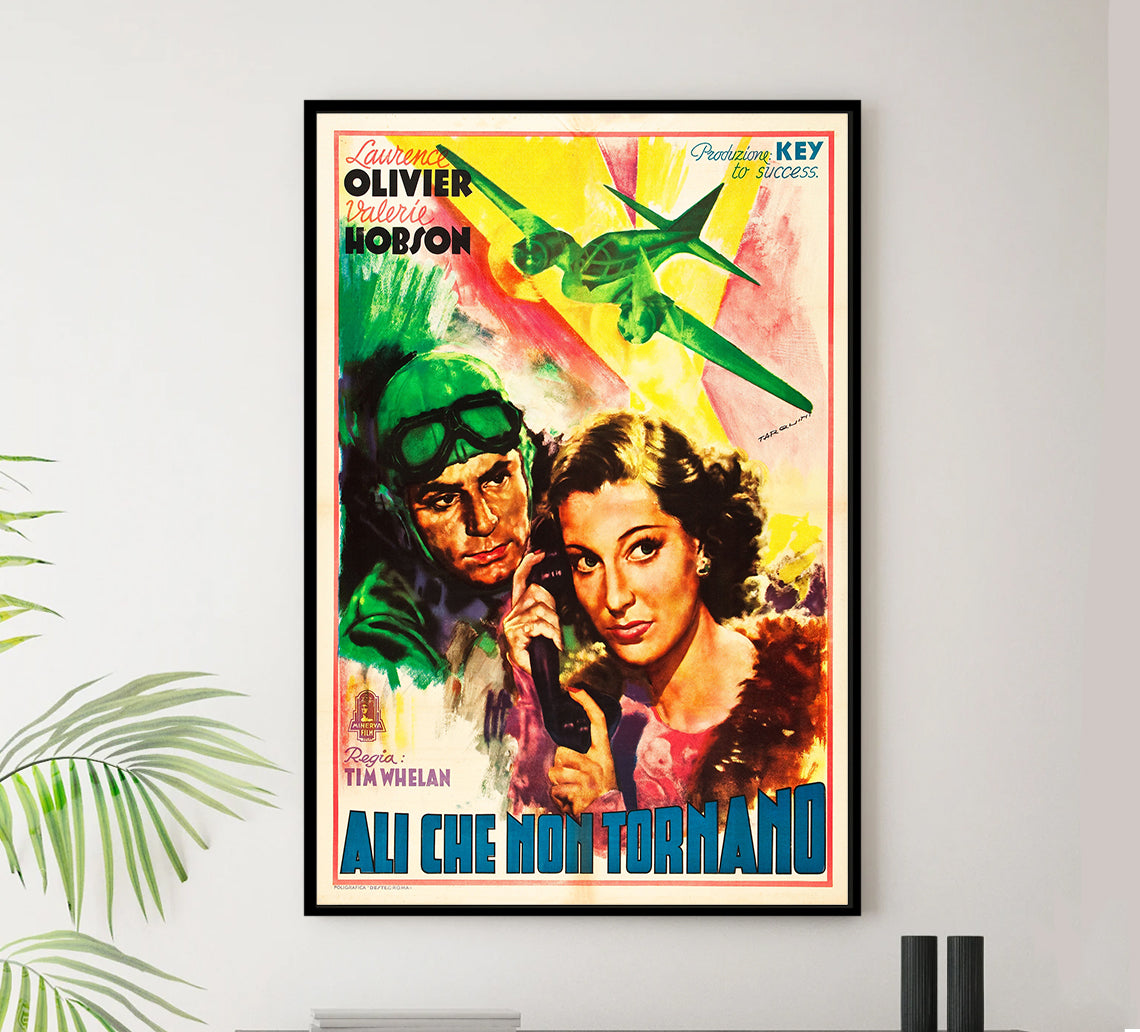 Q Planes 1939 - Laurence Olivier - Italy - Classic Movie Poster