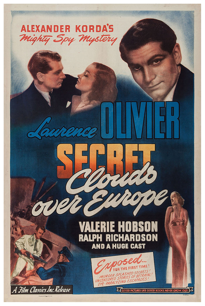 Q Planes 1939 - Laurence Olivier - US - Classic Movie Poster