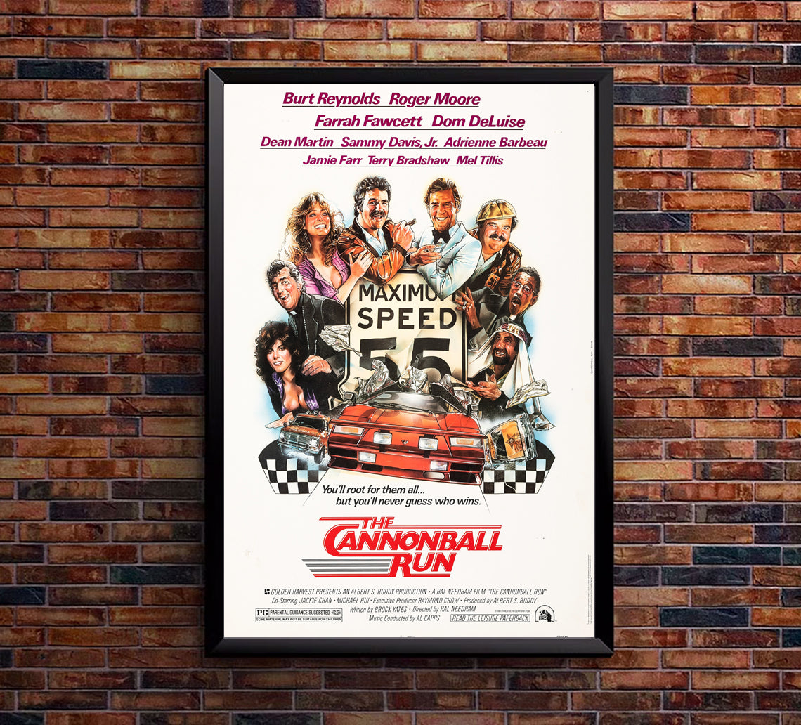 Canonball Run - Burt Reynolds - 1981 - Vintage Racing Poster