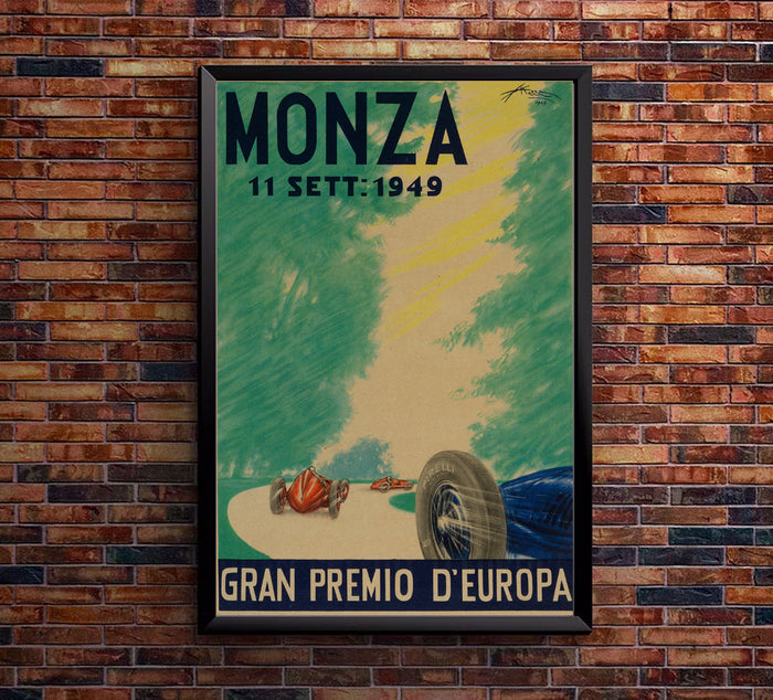 Monza - Grand Prix - 1949 - Vintage Racing Poster