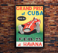 Grand Prix - havana - Cuba - 1953 - Vintage Racing Poster