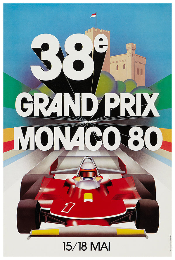 Monaco - Grand Prix - 1980 - Vintage Racing Poster